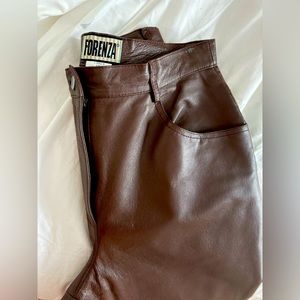 Genuine Leather Vintage High Rise Tapered Pants “Mom Jean” by Forenza